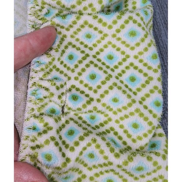 Summer Changing Pad Cover Geometric Green Blue White Soft Fuzzy Infant Baby - Picture 4 of 5